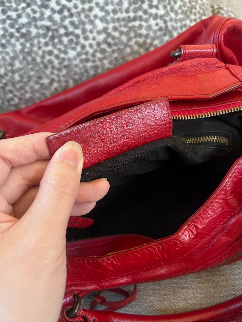 Balenciaga Vintage Le City Velo Red Leather Satchel Bag - Picture 11 of 13
